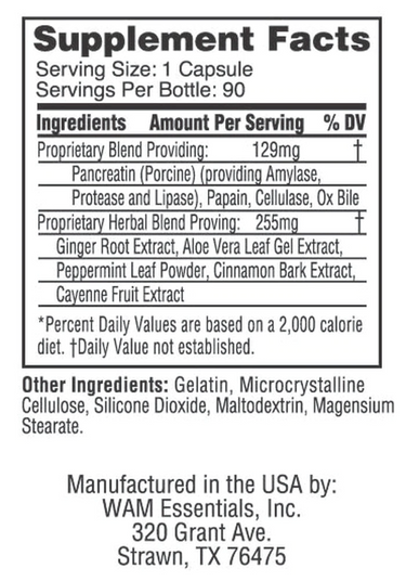 Digest-Fuerte™ (Digestive Enzymes) 90 Caps (WAM Essentials)
